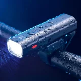 USB-s elülső kerékpárlámpa, fehér fény, 4 üzemmód, fekete 9