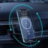 Autós mágneses tartó + 15 W-os Qi vezeték nélküli töltő, fekete 7