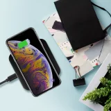 10 W-os Qi vezeték nélküli töltő telefonhoz és fejhallgatóhoz, fekete 7