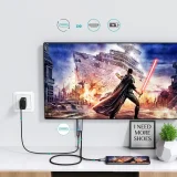 USB Type-C – HDMI 4K + USB Type-C PD adapter MacBook PC-hez, 1,8 m, szürke 7