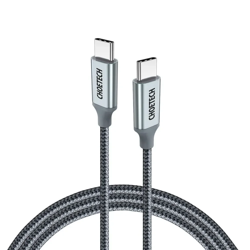 USB Type-C – USB Type-C kábel – 5 A, 100 W tápellátás, 480 Mbps, 1,8 m, szürke