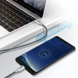 USB Type-C – USB Type-C kábel – 5 A, 100 W tápellátás, 480 Mbps, 1,8 m, szürke 4