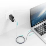 USB Type-C – USB Type-C kábel – 5 A, 100 W tápellátás, 480 Mbps, 1,8 m, szürke 7