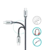 USB Type-C – USB Type-C kábel – 5 A, 100 W tápellátás, 480 Mbps, 1,8 m, szürke 8
