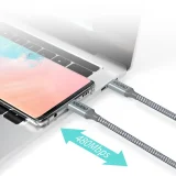 USB Type-C – USB Type-C kábel – 5 A, 100 W tápellátás, 480 Mbps, 1,8 m, szürke 9
