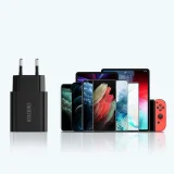 QuickCharge 3.0 18 W 3 A gyors hálózati töltő + 1 m-es fekete USB-kábel 6