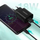 QuickCharge 3.0 18 W 3 A gyors hálózati töltő + 1 m-es fekete USB-kábel 8