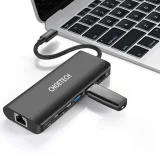 6 az 1-ben USB Type-C hub adapter dokkolóállomás 100 W PD fekete 5