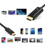 USB Type-C – HDMI 2.0 4K 60 Hz adapterkábel, 1,8 m, fekete 10