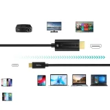 USB Type-C – HDMI 2.0 4K 60 Hz adapterkábel, 1,8 m, fekete 4