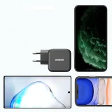 GaN USB Type-C 60 W-os fali töltő + 1,8 m-es USB Type-C kábel, fekete 8