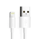 MFI-tanúsítvánnyal rendelkező 1,8 m-es USB-A–Lightning kábel, fehér
