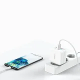 GaN USB Type-C PD USB-A QC3.0 65 W 3,25 A gyors fali töltő, fehér 3