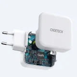 GaN USB Type-C PD USB-A QC3.0 65 W 3,25 A gyors fali töltő, fehér 4
