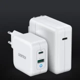 GaN USB Type-C PD USB-A QC3.0 65 W 3,25 A gyors fali töltő, fehér 6