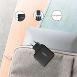 USB Type-C PD 60 W 3 A gyors fali töltő, fekete 6