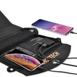 Összecsukható 19 W-os napelemes USB-töltő, 2xUSB, fekete 3