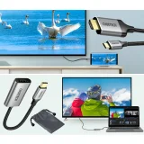 USB Type-C – HDMI 2.0 adapter + 2 m-es szürke HDMI-kábel 3