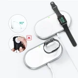 Qi 2-in-1 vezeték nélküli töltő Apple Watch-hoz USB Type-C állvánnyal, fehér 4