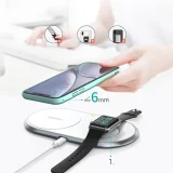 Qi 2-in-1 vezeték nélküli töltő Apple Watch-hoz USB Type-C állvánnyal, fehér 8