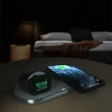 Qi 2-in-1 vezeték nélküli töltő Apple Watch-hoz USB Type-C állvánnyal, fehér 9