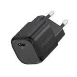 GaN USB Type-C PD 30 W-os fali töltő, fekete