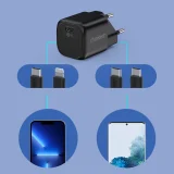 GaN USB Type-C PD 30 W-os fali töltő, fekete 5