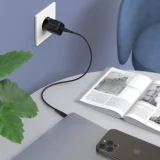 GaN USB Type-C PD 30 W-os fali töltő, fekete 6