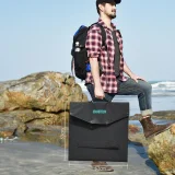 Összecsukható 120 W-os DC napelemes töltő 3 USB-porttal, fekete 7