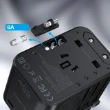 Gyors utazási töltő EU, UK, USA és AUS csatlakozókkal, 3xUSB, 30-65 W, fekete 6