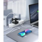 Gyors utazási töltő EU, UK, USA és AUS csatlakozókkal, 3xUSB, 30-65 W, fekete 7