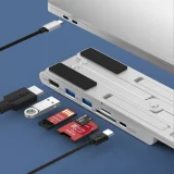 PD USB-C HDMI laptop dokkolóállomás 2xUSB-A, 1xUSB-C, 1xSD és 1xTF porttal, fekete 7
