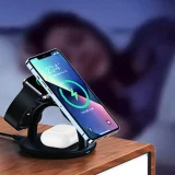 3 az 1-ben induktív töltőállomás iPhone, AirPods Pro és Apple Watch készülékekhez – fekete 10