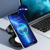 3 az 1-ben induktív töltőállomás iPhone, AirPods Pro és Apple Watch készülékekhez – fekete 11