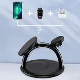 3 az 1-ben induktív töltőállomás iPhone, AirPods Pro és Apple Watch készülékekhez – fekete 9