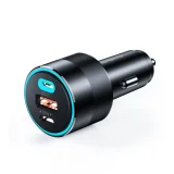 130 W-os gyors autós töltő 2xUSB-C + USB-A fekete