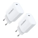 Q5004 20 W-os PD fali töltő iPhone 12 és 13 készülékekhez, 2 db-os csomag, fehér
