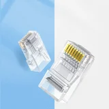 RJ45 8P8C Cat 6 átlátszó csatlakozó, 10 darabos csomag 7