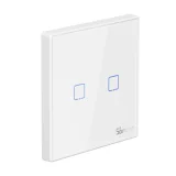 Kétcsatornás érintőkapcsoló, WiFi gombos kapcsoló 433 MHz-es távirányítóhoz, fehér T2EU2C-RF 3