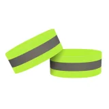Fényvisszaverő karkötő kerékpározáshoz és futáshoz, 4 cm, sárga, tépőzáras