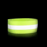 Fényvisszaverő karkötő kerékpározáshoz és futáshoz, 4 cm, sárga, tépőzáras 3