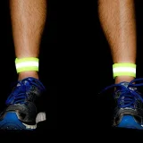 Fényvisszaverő karkötő kerékpározáshoz és futáshoz, 4 cm, sárga, tépőzáras 4