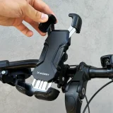 Erős telefon tartó kerékpár, motorkerékpár vagy robogó kormányára, fekete 10