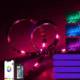 Intelligens LED-szalag, vízálló RGB-szalag, távirányító, hálózati adapter, WiFi, 2 m 10