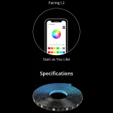 Intelligens LED-szalag, vízálló RGB-szalag, távirányító, hálózati adapter, WiFi, 2 m 7