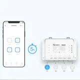 Intelligens 4-csatornás WiFi-kapcsoló relé, fehér 4CHR3 6