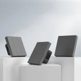 Intelligens 3-csatornás WiFi fali kapcsoló, fekete M5-3C-80 6