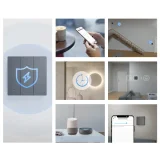 Intelligens 3-csatornás WiFi fali kapcsoló, fekete M5-3C-80 8