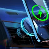 Autós telefon tartó 15 W-os Qi vezeték nélküli töltővel és MagSafe-vel, ezüst háló 3