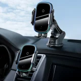 Automatikus elektromos autós tartó 15 W-os vezeték nélküli Qi töltővel, fekete 6